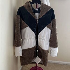 Stylish Black and Brown Hooded Jacket brand GIL SANTUCCI